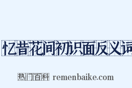 忆昔花间初识面反义词是什么意思的图片